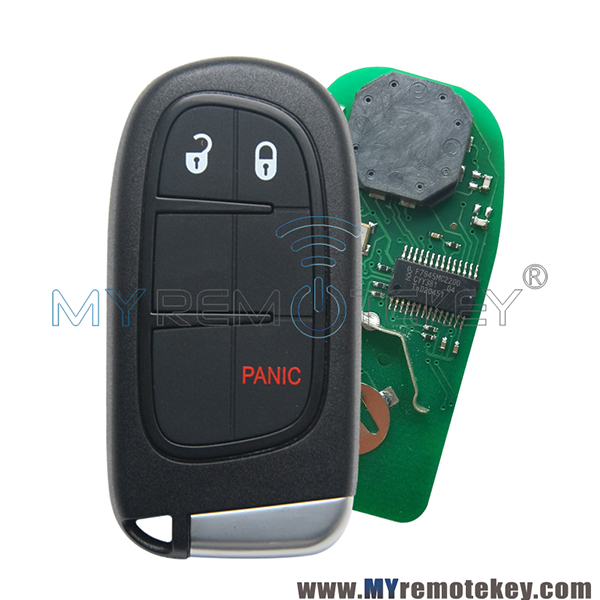 FCC GQ4-54T  Smart car key 2 button with panic 434mhz 4A chip for 2014 -2018 Jeep Grand Cherokee / Jeep Cherokee P/N 68105087AG