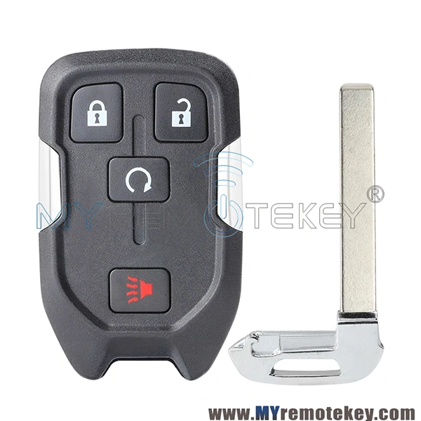 Replacement smart car key shell case for 2015 GMC Yukon Chevrolet Suburban Tahoe HYQ1AA 4 button