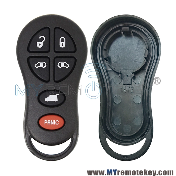 6 Button Remote Key Fob Shell Case With Uncut Blade For Town & Country Caravan – Replacement For Jeep Dodge Chrysler