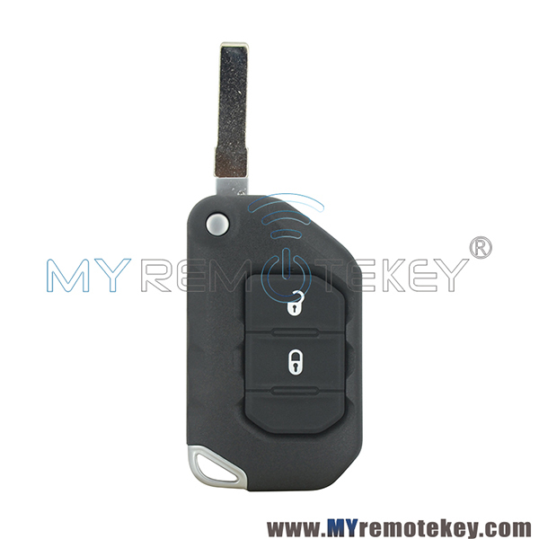 PN: 68416786AB 1 Flip remote key 2 button 433mhz 4A chip for 2018-2021 Jeep Wrangler SIP22   FCC OHT113026