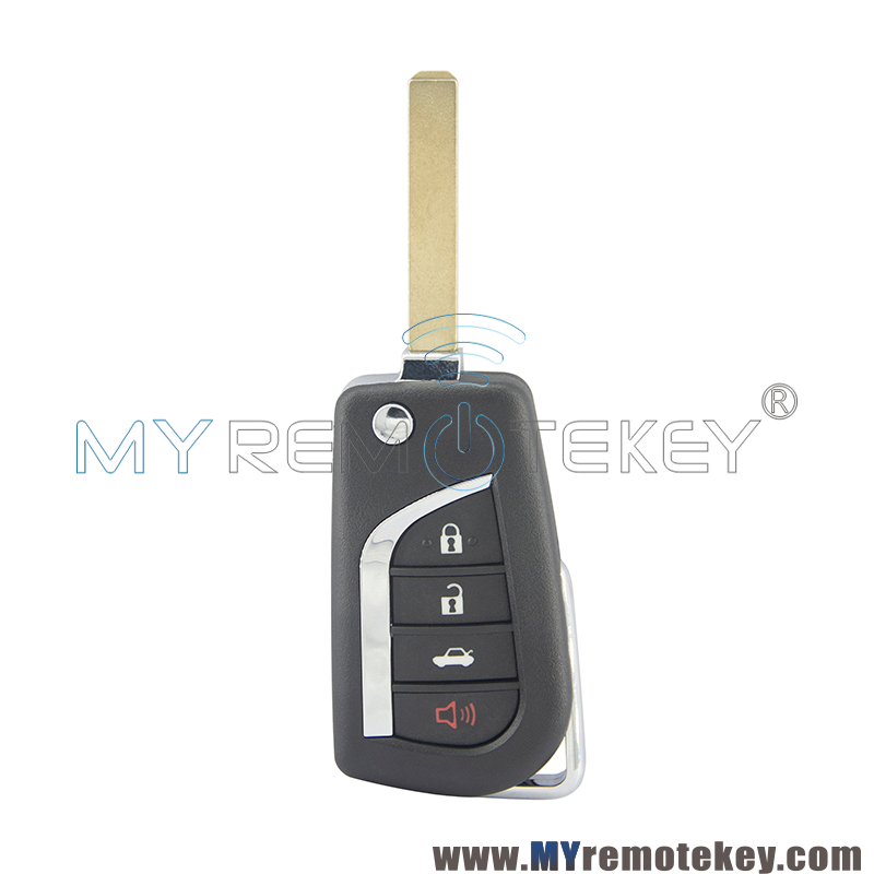 Flip remote key case shell VA2 TOY48 TOY43 4 button for Toyota HULIX Corolla Camry