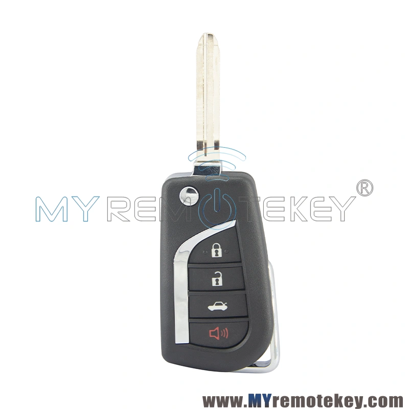 Flip remote key case shell VA2 TOY48 TOY43 4 button for Toyota HULIX Corolla Camry