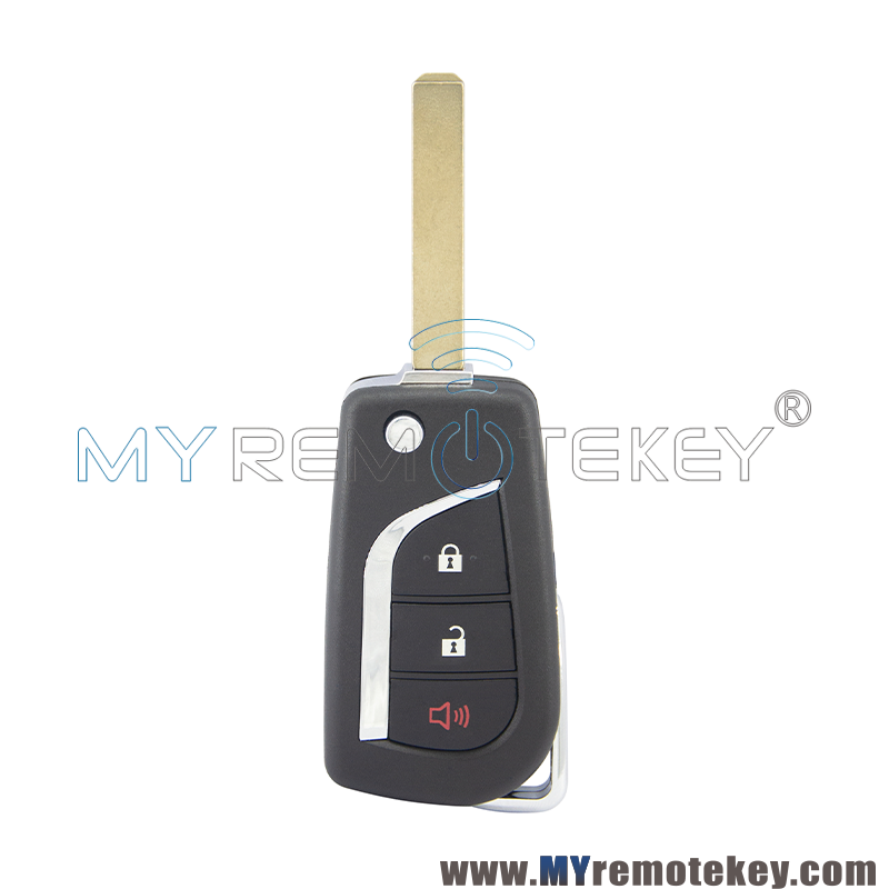 HYQ12BFB Flip remote key case shell TOY48 VA2 TOY43 3 button for Toyota Corolla Camry