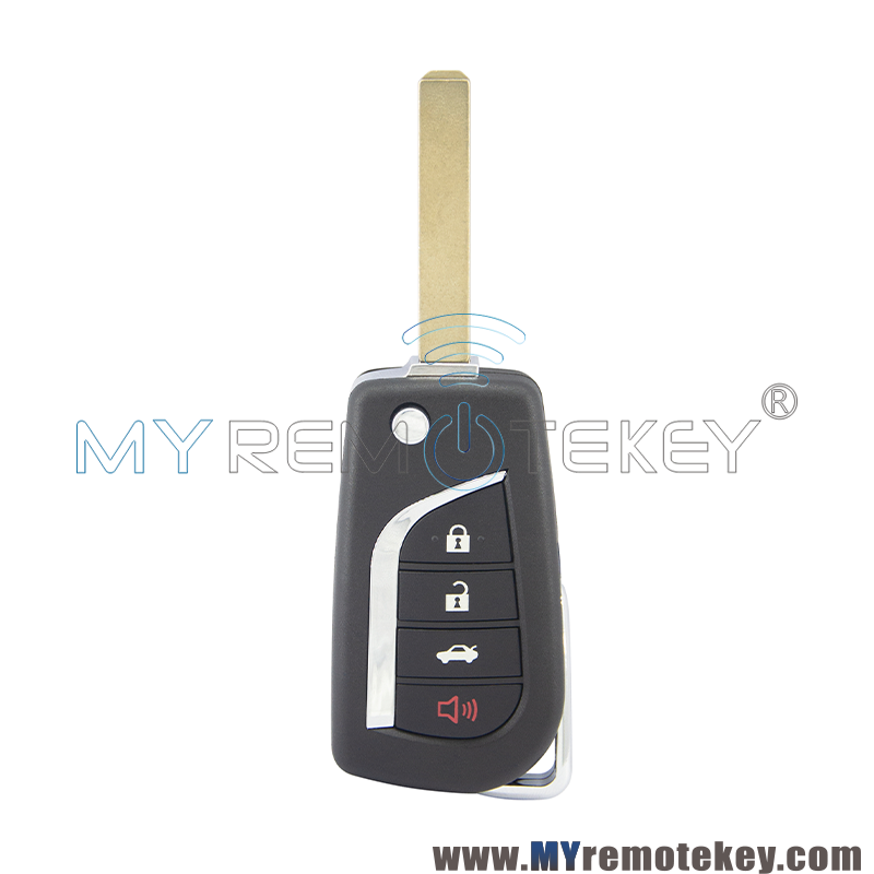 Flip remote key case shell VA2 TOY48 TOY43 4 button for Toyota HULIX Corolla Camry