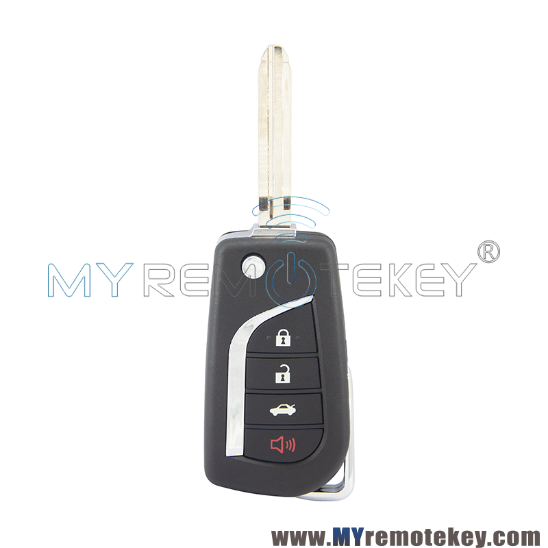 Flip remote key case shell VA2 TOY48 TOY43 4 button for Toyota HULIX Corolla Camry