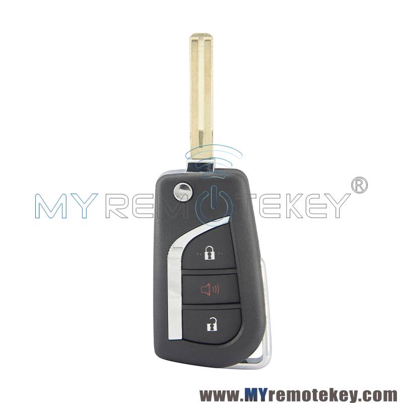 HYQ12BFB Flip remote key case shell TOY48 VA2 TOY43 3 button for Toyota Corolla Camry