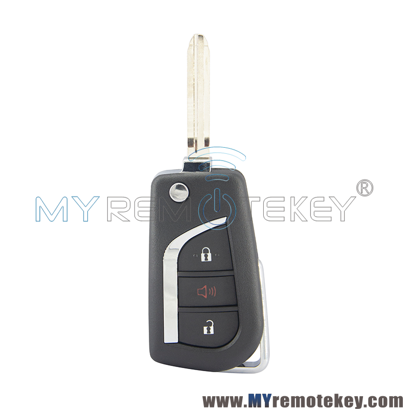 HYQ12BFB Flip remote key case shell TOY48 VA2 TOY43 3 button for Toyota Corolla Camry