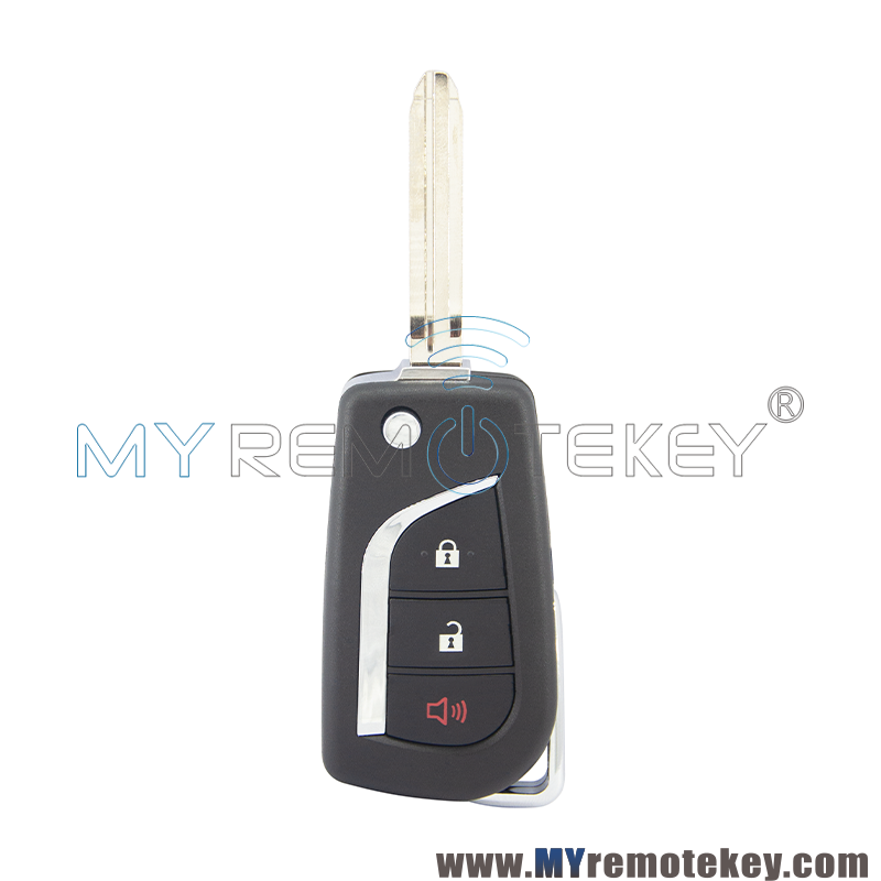 HYQ12BFB Flip remote key case shell TOY48 VA2 TOY43 3 button for Toyota Corolla Camry
