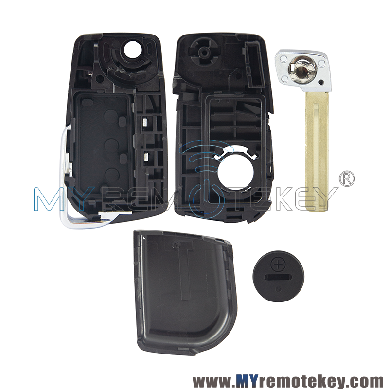 PN 89070-12A20 Flip remote key shell 2 button VA2 / TOY48 / TOY43 blade for Toyota Yaris Camry RAV4 Collara