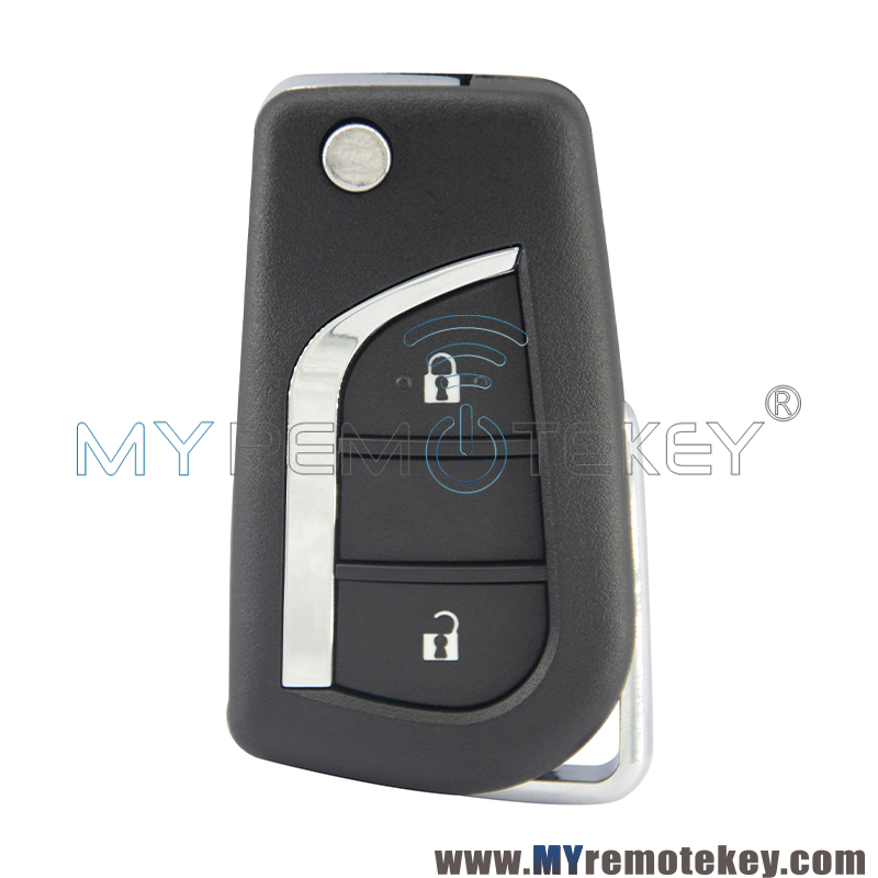 Flip remote key shell 2 button VA2 / TOY48 / TOY43 blade for Toyota Camry