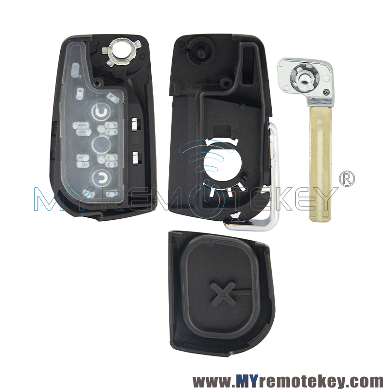 Flip remote key shell 2 button VA2 / TOY48 / TOY43 blade for Toyota Camry