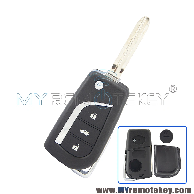 PN 89070-05030 Flip remote key shell 3 button TOY43 / TOY48 / VA2 blade for Toyota AVENSIS PRIUS RAV VERSO