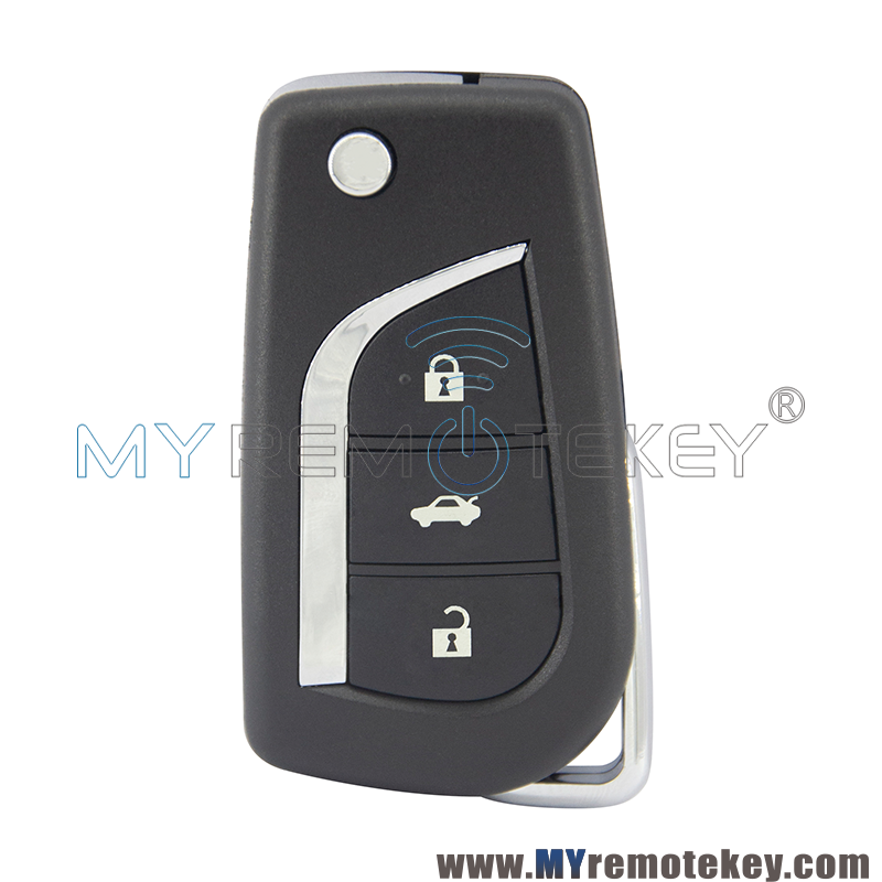 PN 89070-05030 Flip remote key shell 3 button TOY43 / TOY48 / VA2 blade for Toyota AVENSIS PRIUS RAV VERSO