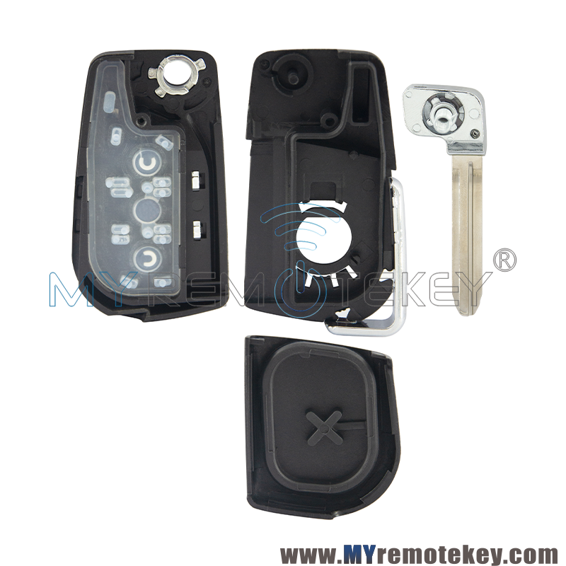 Flip remote key shell 2 button VA2 / TOY48 / TOY43 blade for Toyota Camry