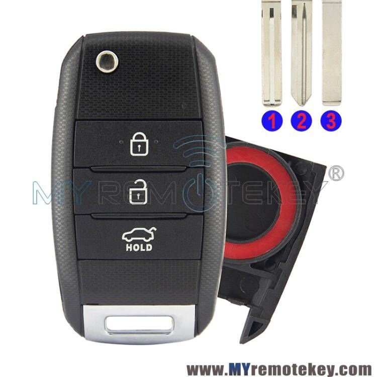 Flip key shell case 3 button KHY37 HYN14R for Kia Soul Sportage