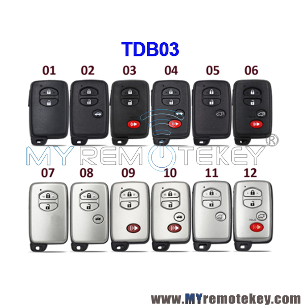 KEYDIY KD TDB03-3 TDB03-4 TDB03 4D Smart Keys Universal Remotes For Toyota Board ID: 0140 3370 5290 F433 A433 0500 6601 0111 6221