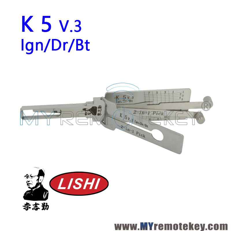 Original LISHI K5 v.3 Ign/Dr/Bt 2 in 1 Auto Pick and Decoder