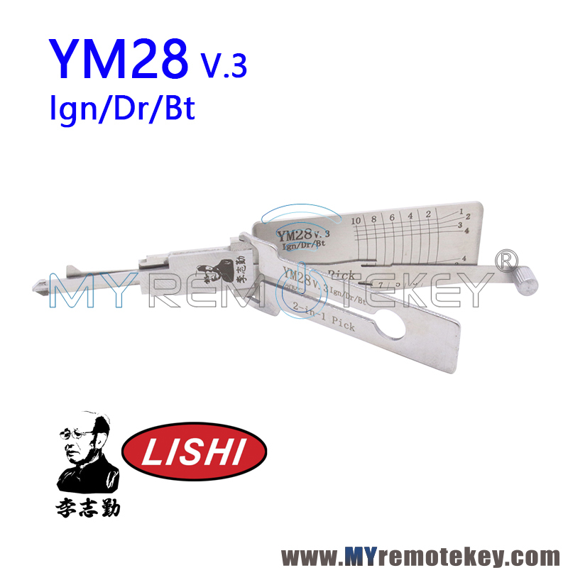 Original LISHI YM28 v.3 Ign/Dr/Bt 2 in 1 Auto Pick and Decoder FOR OPEL