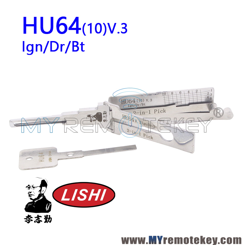 Original LISHI HU64 (10) v.3 Ign/Dr/Bt 2 in 1 Auto Pick and Decoder for Mercedes