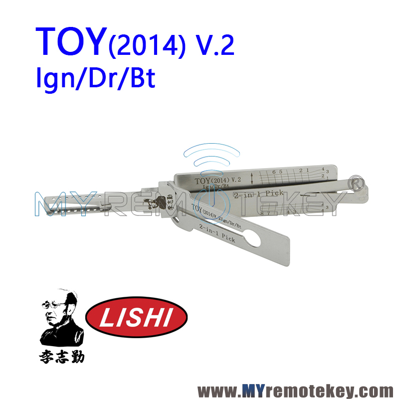 Original Lishi TOY(2014) v.2 Ign/Dr/Bt 2 in 1 Auto Lock Pick Decoder for Toyota