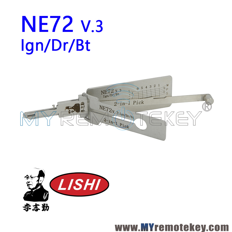 Original LISHI NE72 v.3 Ign/Dr/Bt 2 in 1 Auto Pick and Decoder For Peugeot 206 and Renault