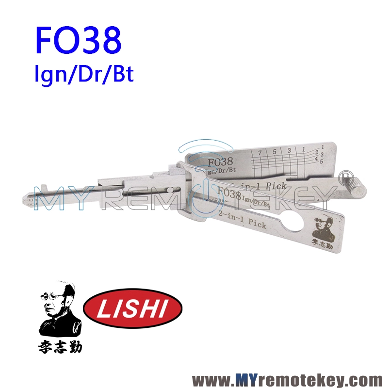 Original LISHI FO38 Ign/Dr/Bt 2 in 1 Auto Pick and Decoder