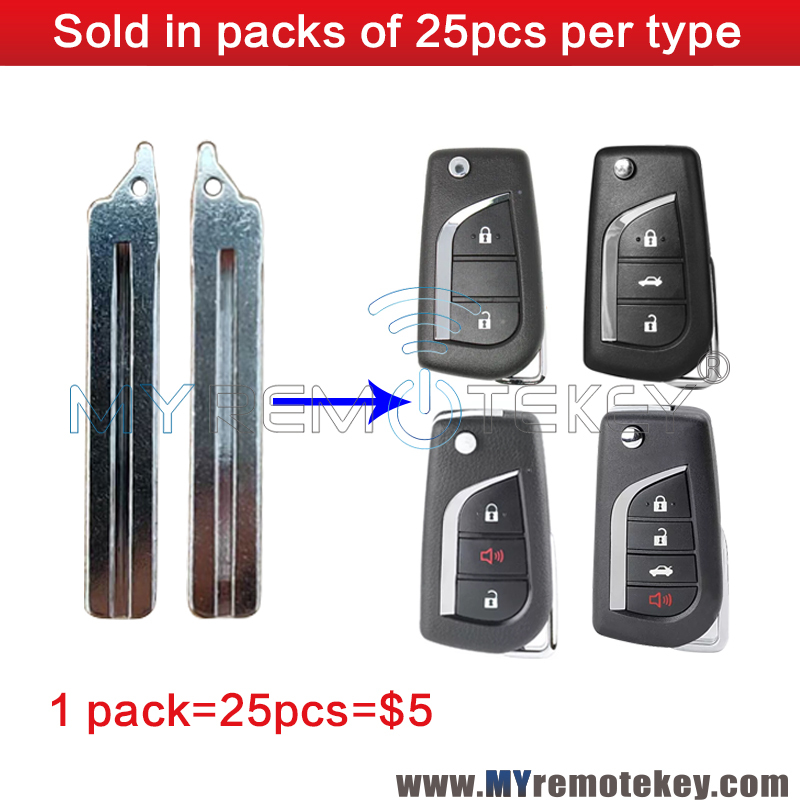 1 PACK/25pcs Replacement Flip Key Blade For Original Flip Remotes For Toyota Corolla Camry 2012-2017