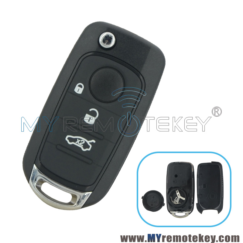 New flip key shell 3 button for Fiat 500 500X 500L
