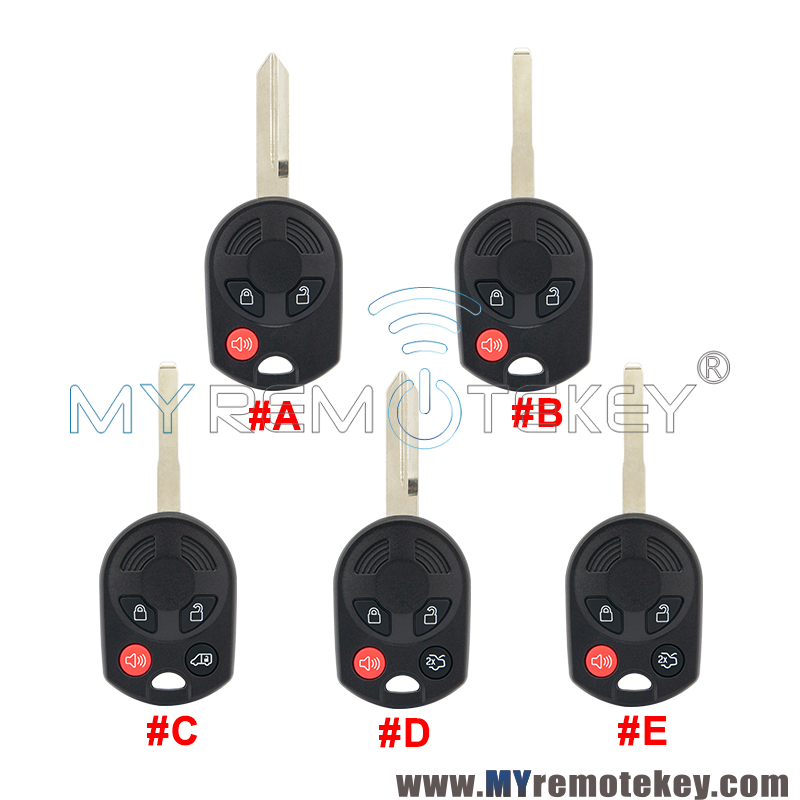 FCC OUCD6000022 Remote head key 3/4 button 315Mhz 4D63 chip FO38 ...