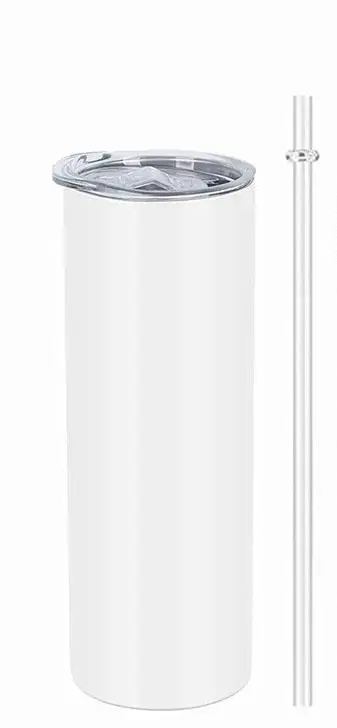 USA RTS 20oz sublimation Blank straight  tumbler with plastic straw