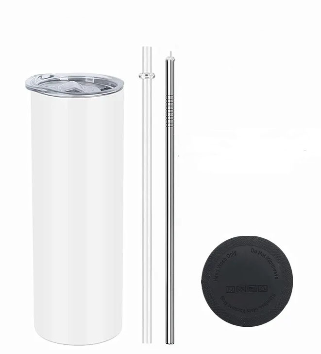 USA RTS 20oz sublimation Blank straight  tumbler with plastic straw
