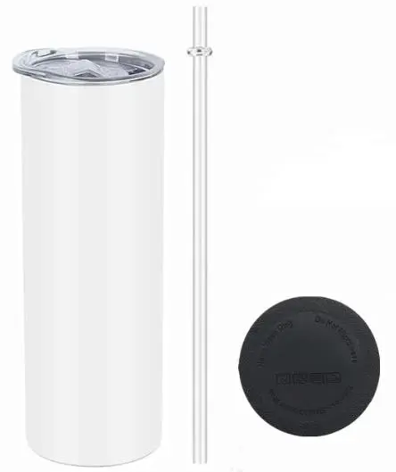 USA RTS 20oz sublimation Blank straight  tumbler with plastic straw