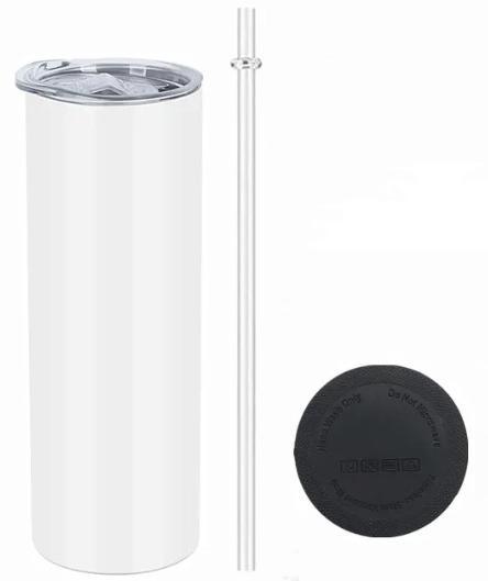 USA RTS 20oz sublimation Blank straight  tumbler with plastic straw
