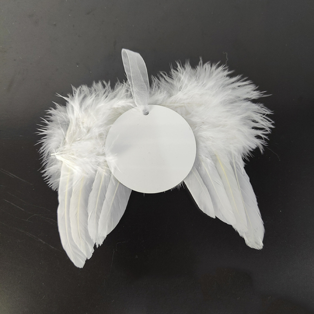 CHINESE WAREHOUSE MDF Sublimation Angel Wing Ornament For Christmas