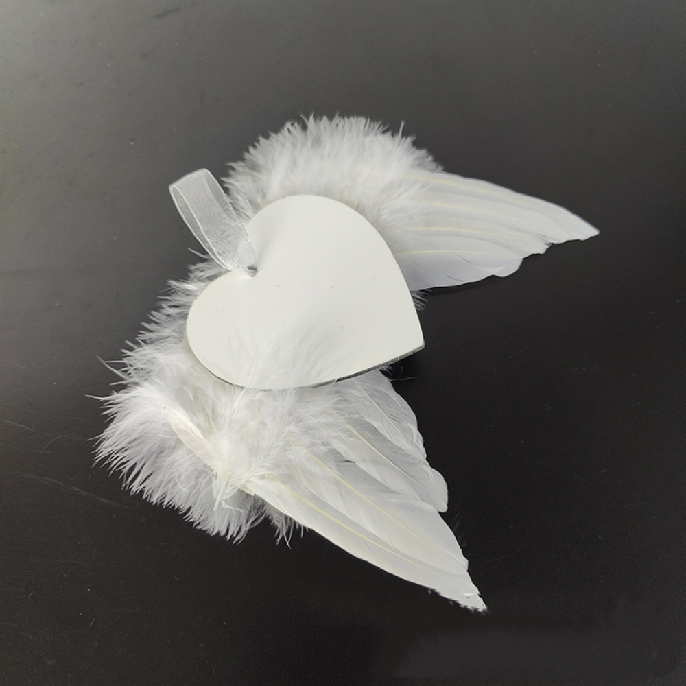 CHINESE WAREHOUSE MDF Sublimation Angel Wing Ornament For Christmas
