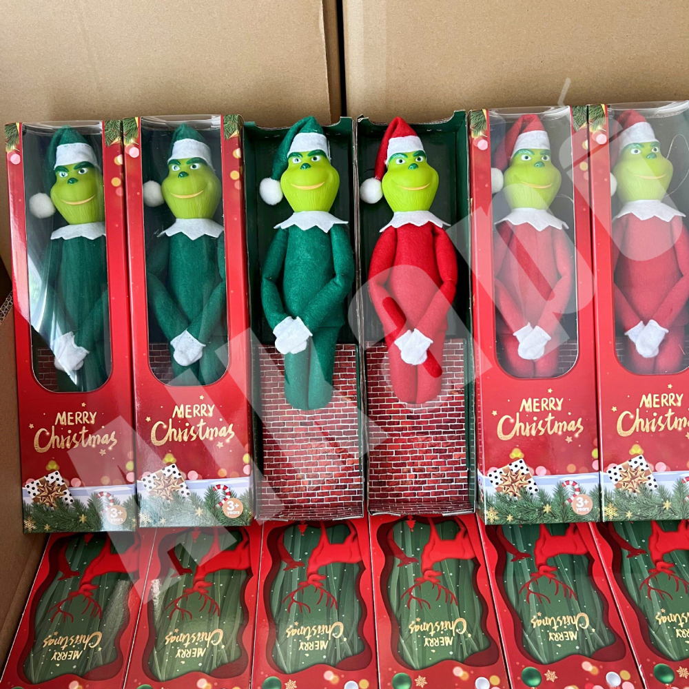 CHINESE WAREHOUSE 30cm Latex/Resin/Pvc Grinch Elf Doll