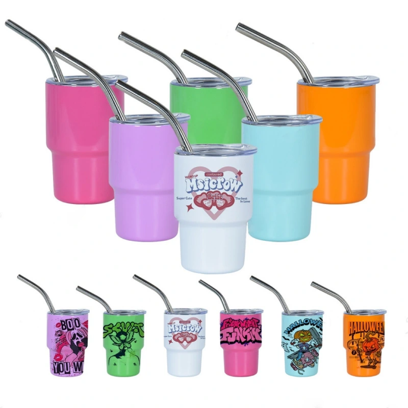 CHINESE WAREHOUSE 2oz Sublimation Colorful Shot Glass tumbler