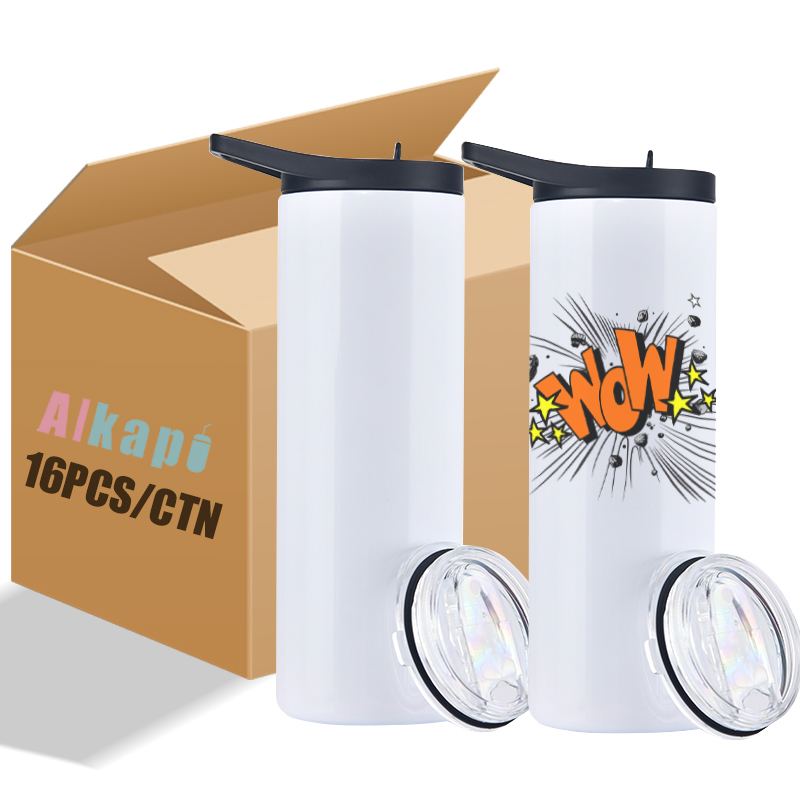 USA RTS 20oz 30oz Sublimation Blank Straight Sport Tumbler With Dual Lid