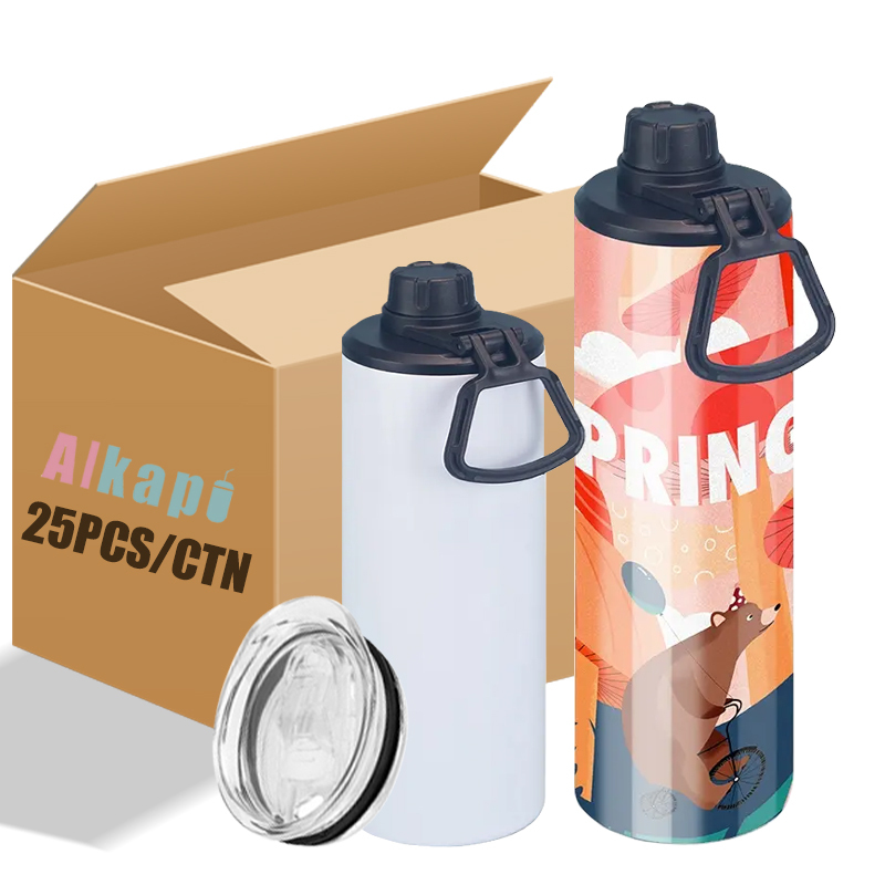 USA RTS 15oz 20oz Sublimation Blank Straight Sport Water Bottle With Dual Lid And Straw