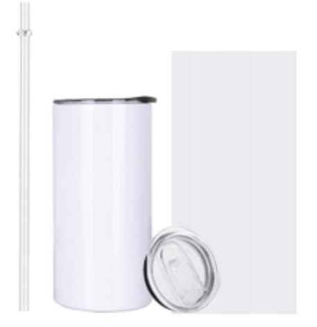 USA RTS 15oz Sublimation Blank Straight Tumbler With Plastic Straw