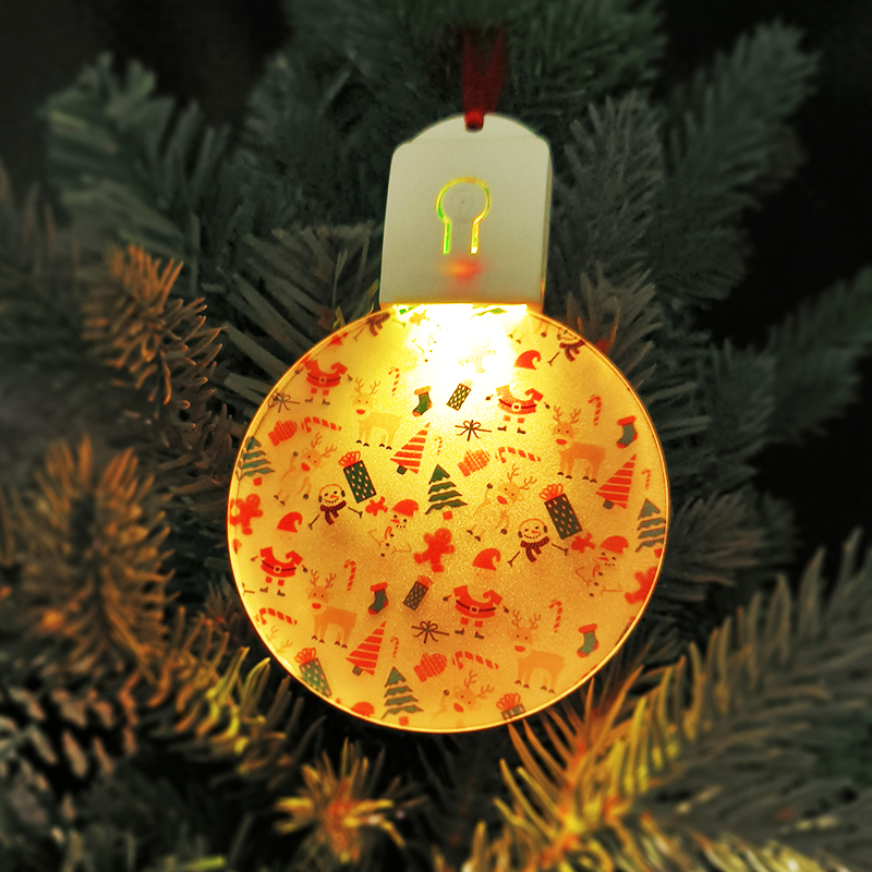 Chinese Warehouse Sublimation Christmas Decorations LED Lamp With Battery