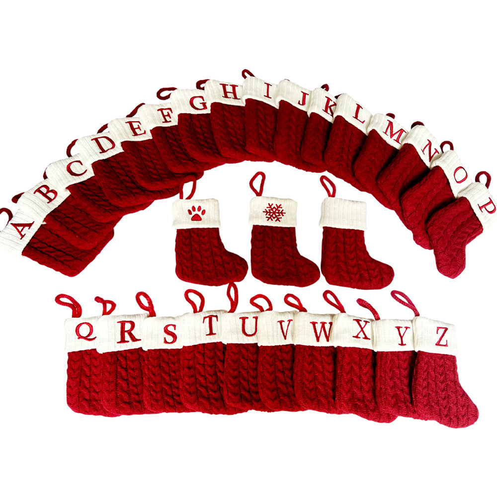 Chinese Warehouse Christmas Knitting Sock with Word