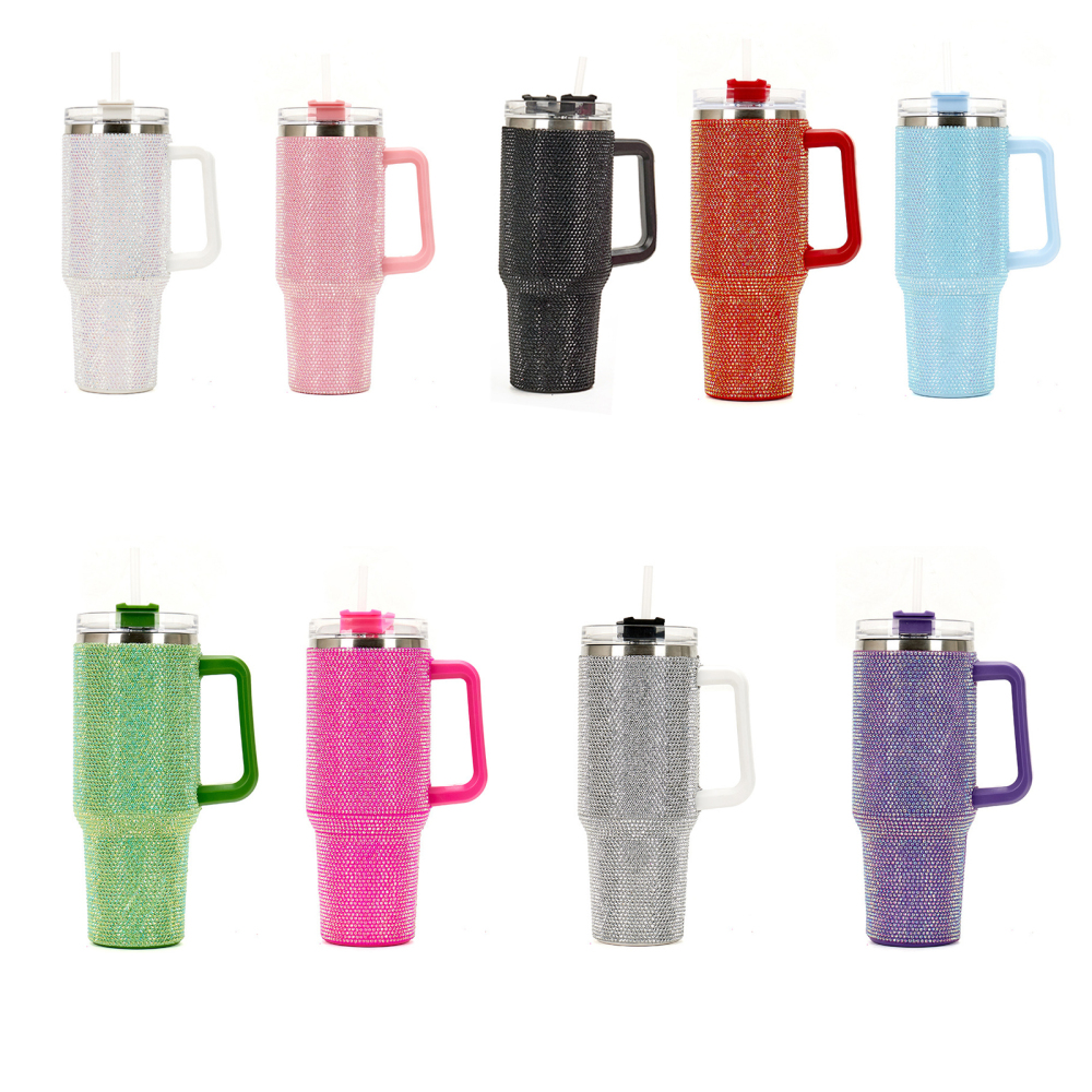 Chinese Warehouse 40oz  Colorful Rhinestone Tumbler