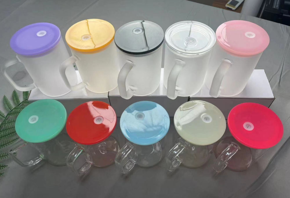 Chinese Warehouse 15oz Sublimation Clear/Frosted Glass Mug