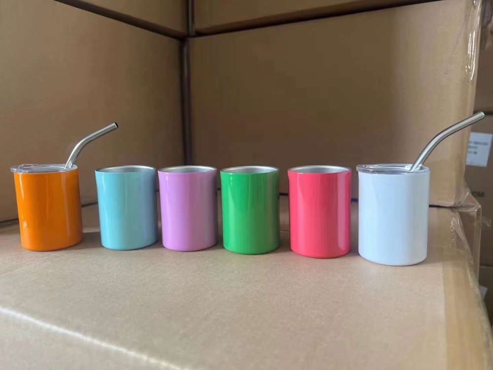Chinese Warehouse 3oz Mini Sublimation Stainless Steel Tumbler with Metal Straw