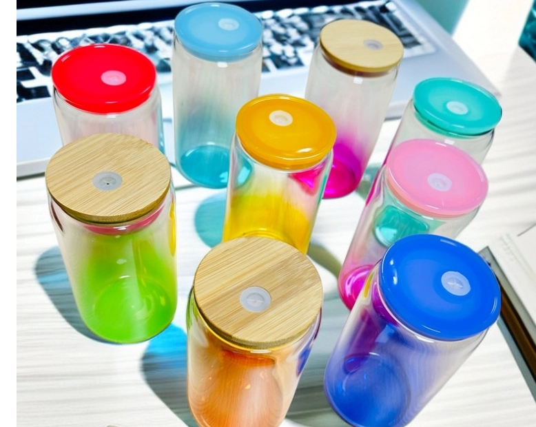 CHINESE WAREHOUSE 16oz Ombre Jelly Sublimation Glass Mug