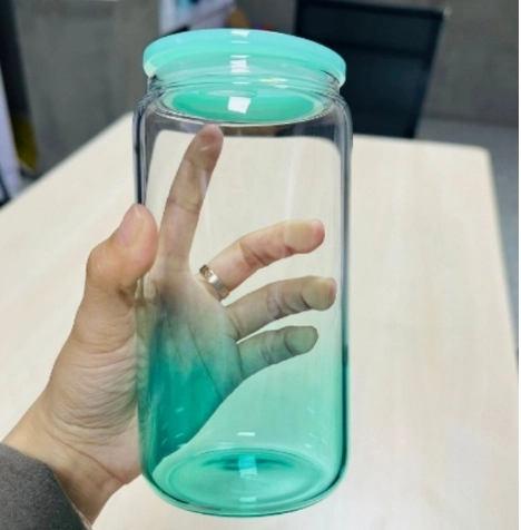 CHINESE WAREHOUSE 16oz Ombre Jelly Sublimation Glass Mug