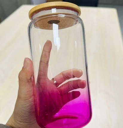 CHINESE WAREHOUSE 16oz Ombre Jelly Sublimation Glass Mug
