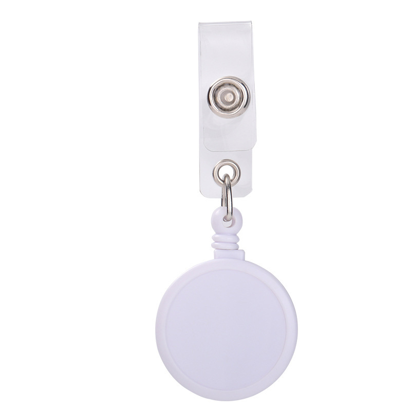 CHINESE WAREHOUSE Sublimation Blank Metal Telescopic Badge Reel Buckle with Back Clip