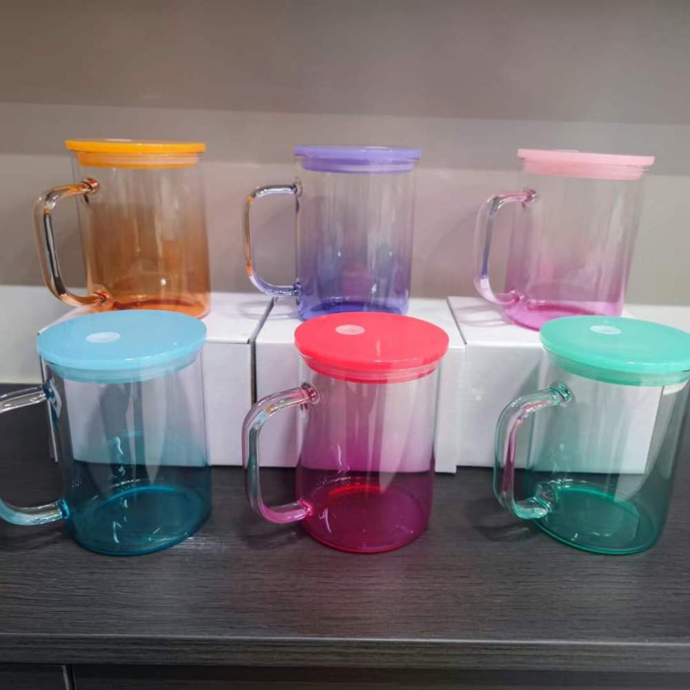 CHINESE WAREHOUSE 15oz/17oz Ombre Jelly Glass Mug
